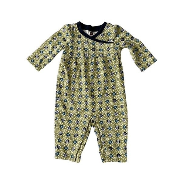 Tea Collection Floral Long Sleeves One Piece Size 3-6 Months - Picture 1 of 6